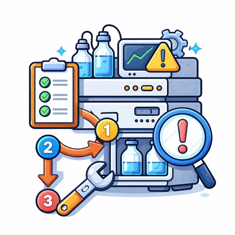 Systematic HPLC Troubleshooting Process: Facts, Simple Checks, and One-Change Testing
