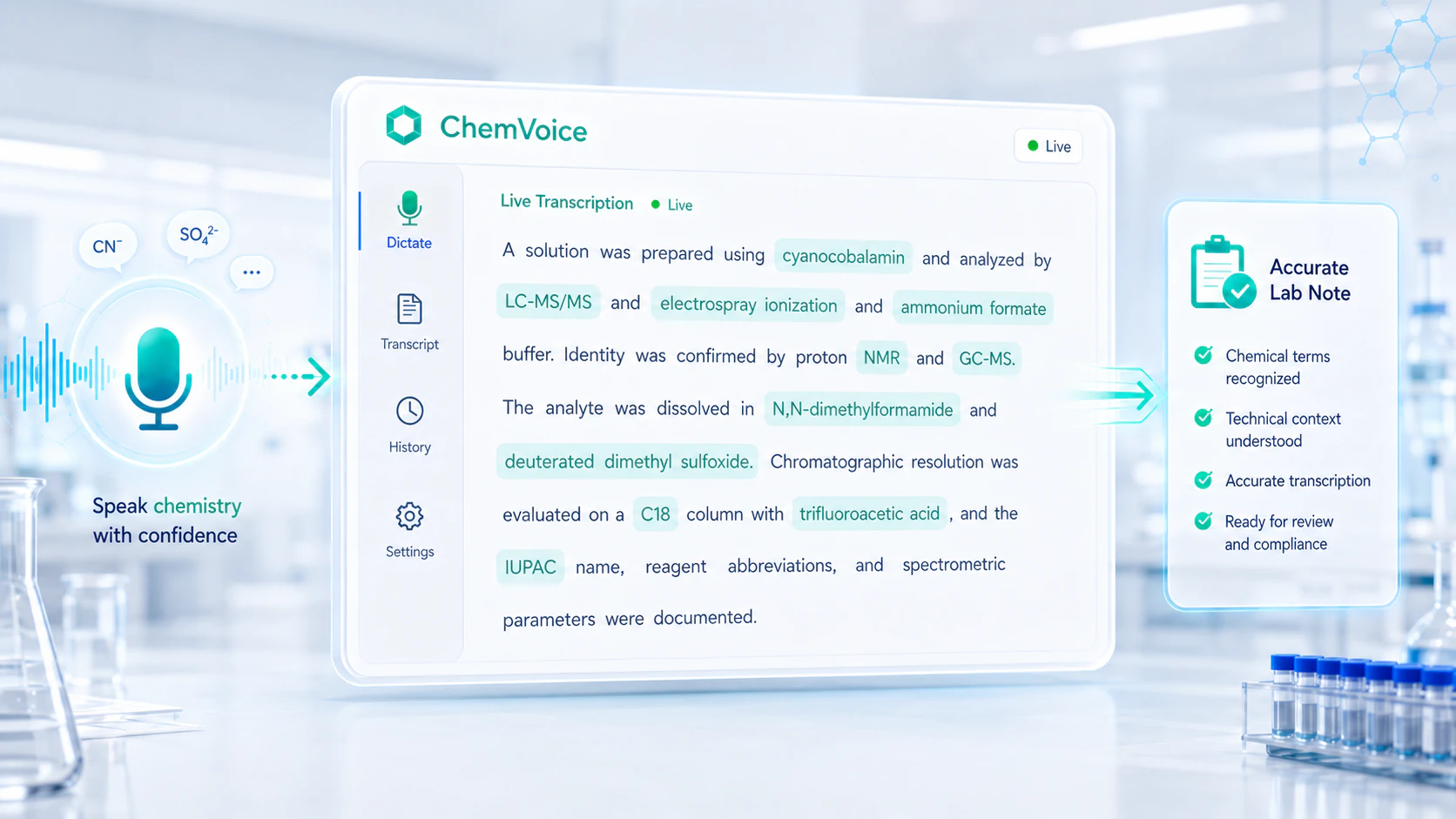 Recognizes Technical Chemistry Language preview